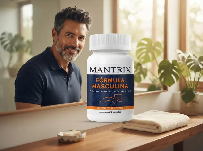 Hombre maduro con energía y buen ánimo — para qué sirve Mantrix